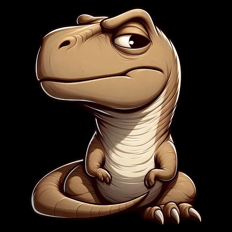 Skeptischer neugieriger T-Rex Dinosaurier