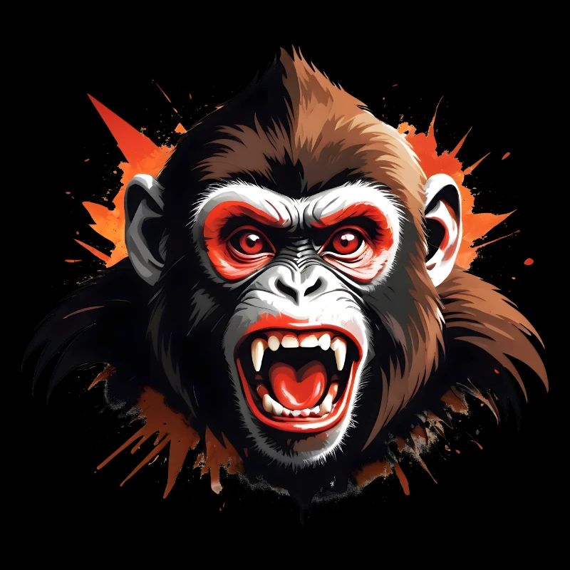Singe sauvage chimpanzé en illustration vive
