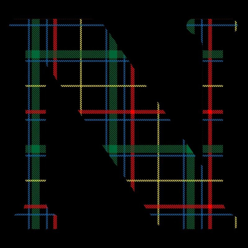 Monogramm n Schottischer Tartan