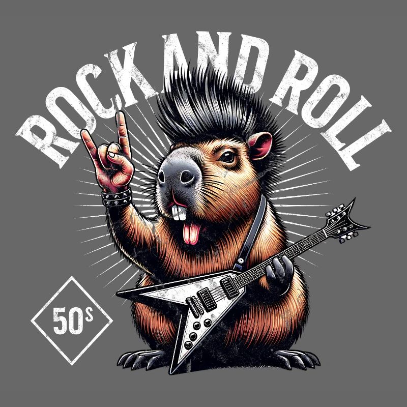Capybara Rock and Roll Gitarrist E Gitarre