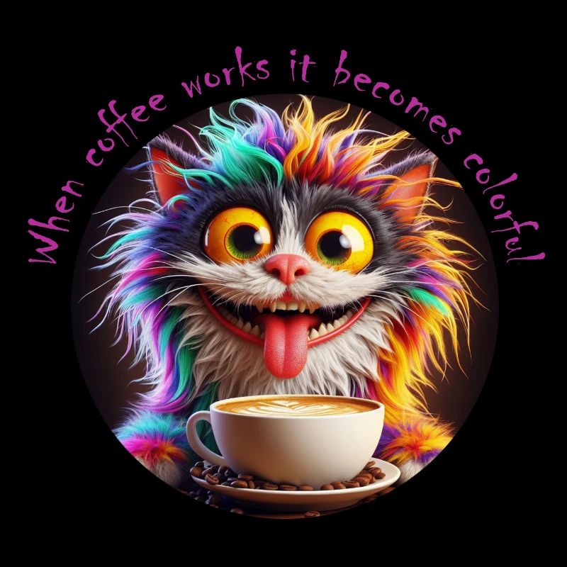 Chat Café coloré