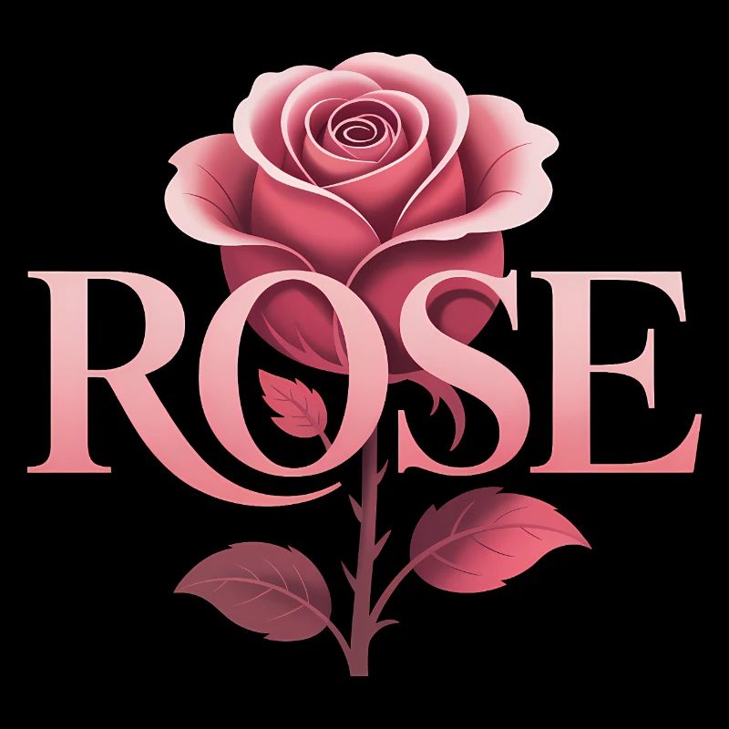 Rose - Cooles botanisches Logo
