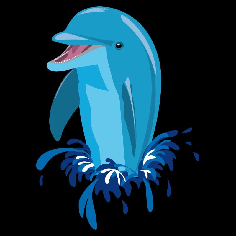 Laughing dolphin blue