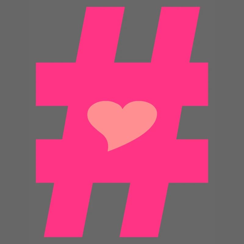 ❤I Love Hashtag-Hashtag Symbol Vector Design❤