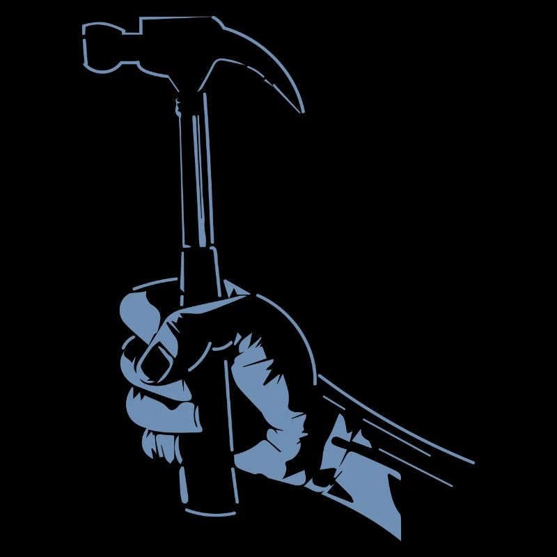 Zimmerer Hand mit Hammer Silhouette Handwerk