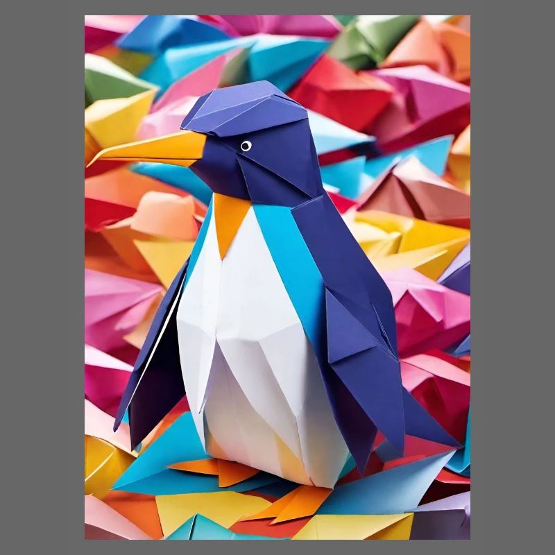Rainbow Waddle - Origami Penguin