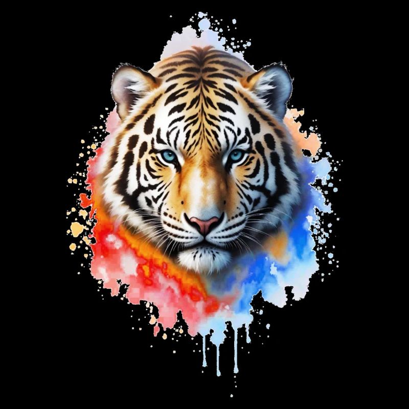 Portrait du tigre à l’aquarelle