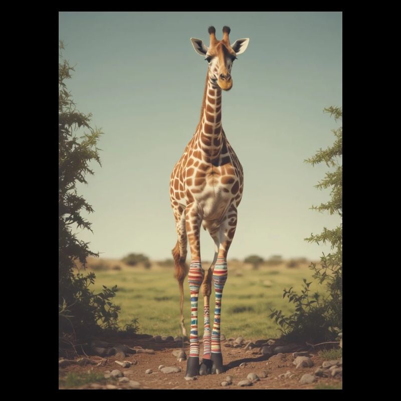 Giraffe with Socks