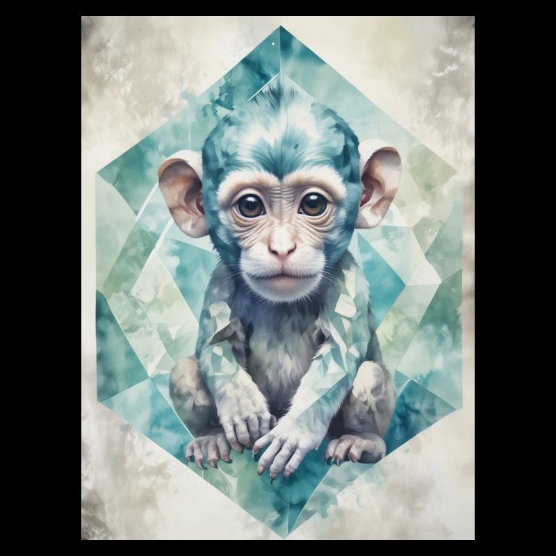 Bébé Singe Géométrique