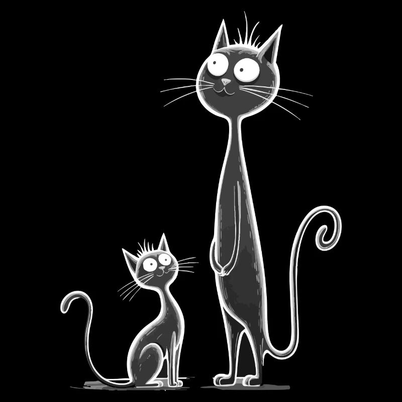 Witzige Katzen im Cartoon-Stil