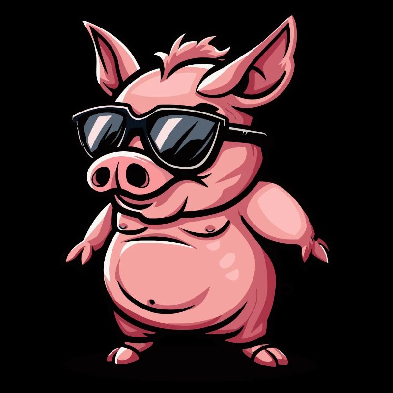Pig Comic Cool Sow