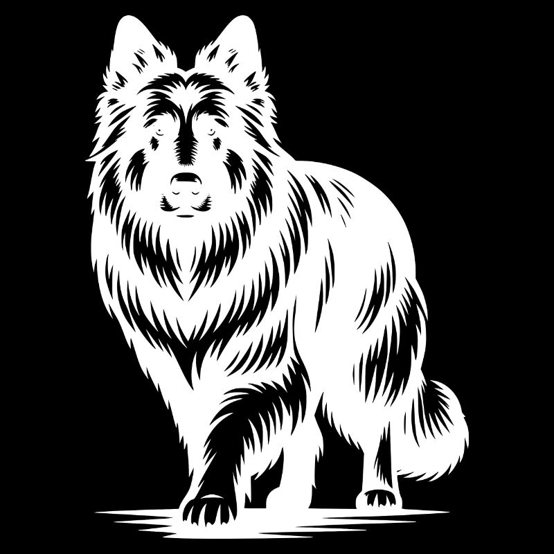 Elegant Shepherd Dog Portrait Tattoo Style
