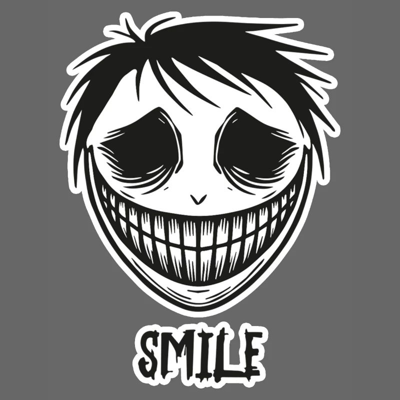 Visage souriant effrayant - Conception de sourire