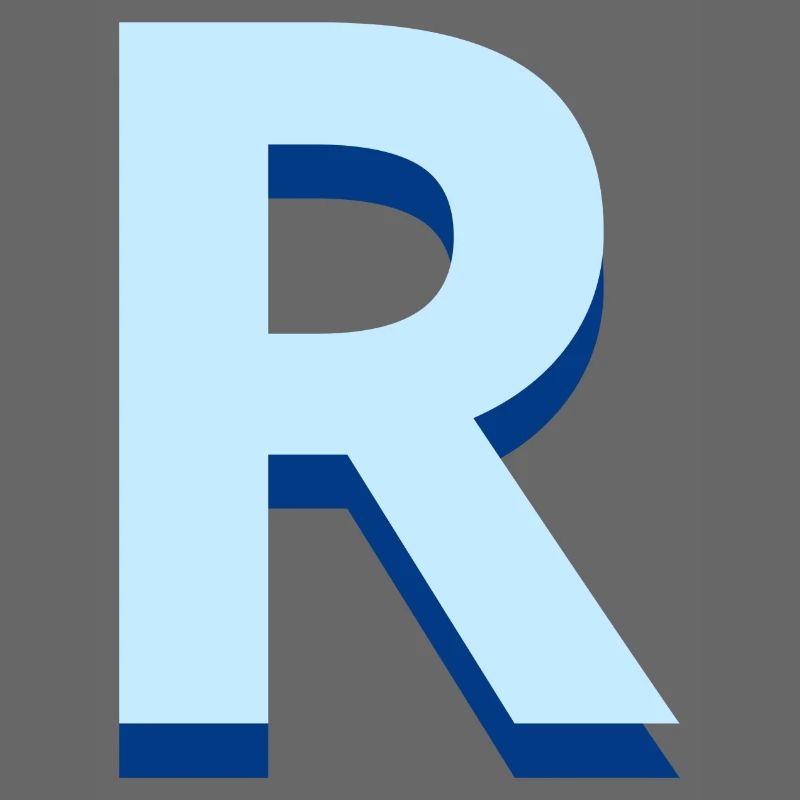 Pop und moderner blauer Buchstabe r