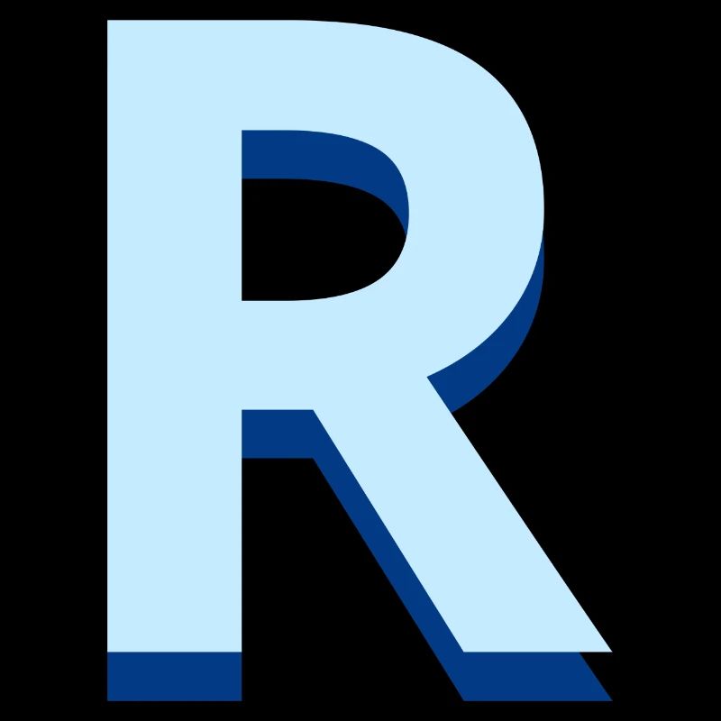 Lettre r bleu pop et moderne