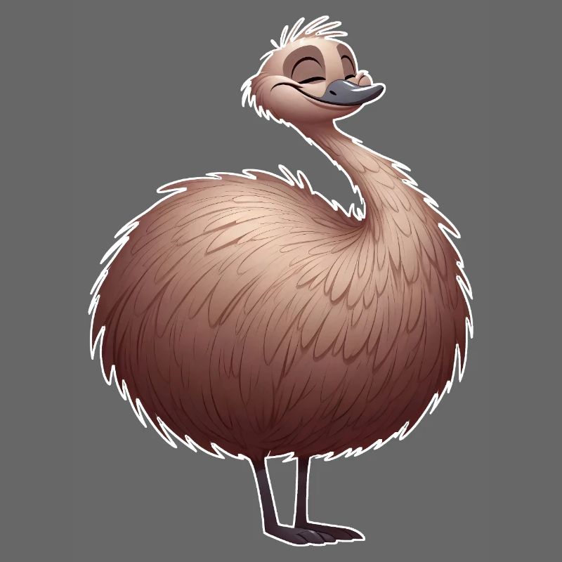 Oiseau émeu mignon dans le style dessin animé