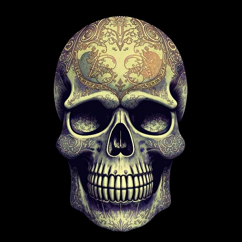 Luxurious Gothic Halloween Decorated Skull