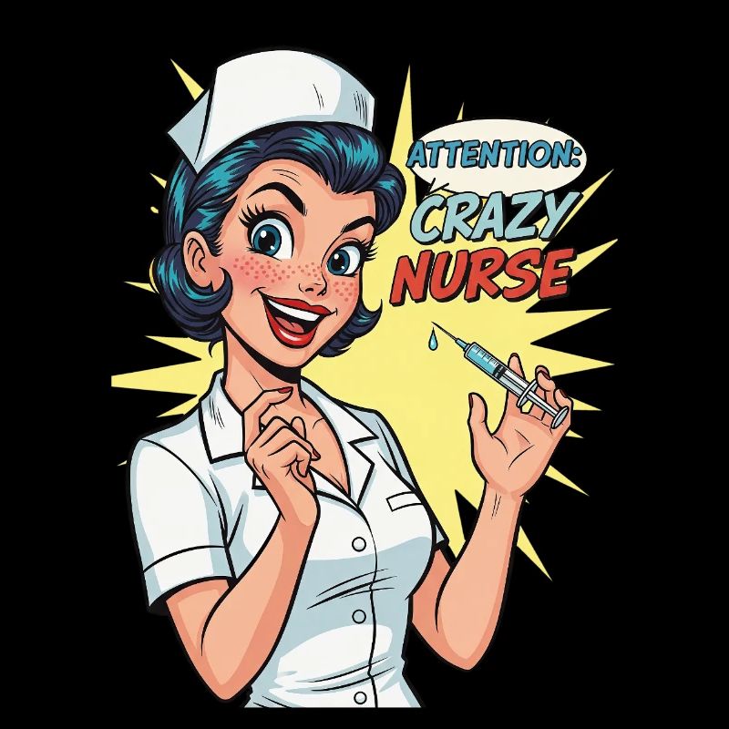 Drôle d’infirmière rétro avec seringue
