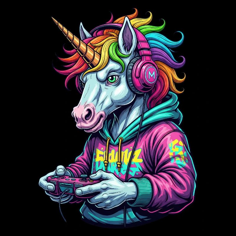 Einhorn Gamer: Retro Zocker Spaß!