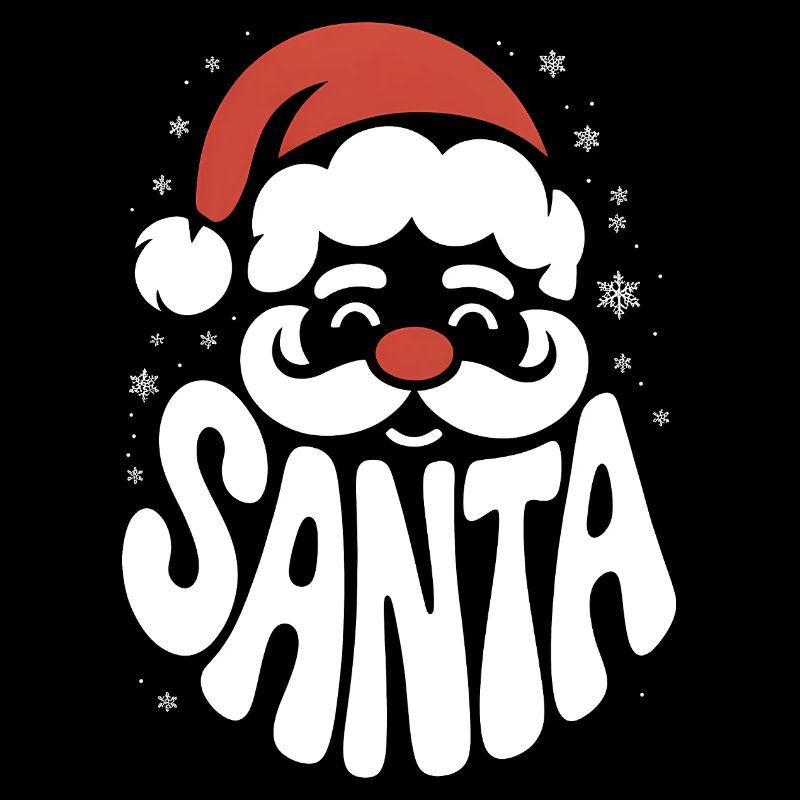 Père Noël - Logo de bande dessinée vintage cool