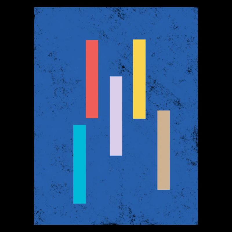 Abstrakter Farbmix auf Blauem Hintergrund