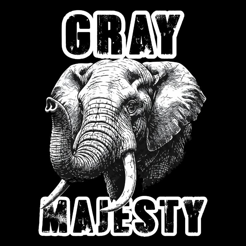 Éléphant Gray Majesty Puissance