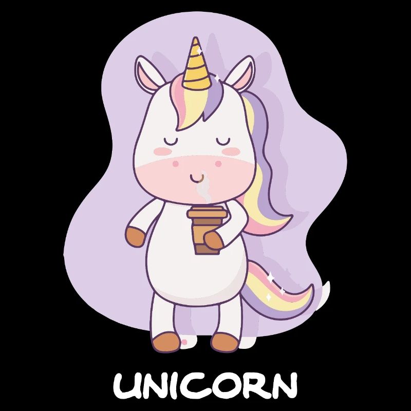 Kaffee trinkendes Einhorn