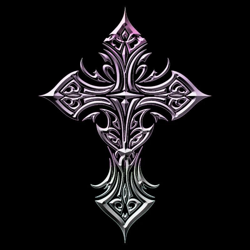 Irisierendes gotisches Kreuz Templer-Flair