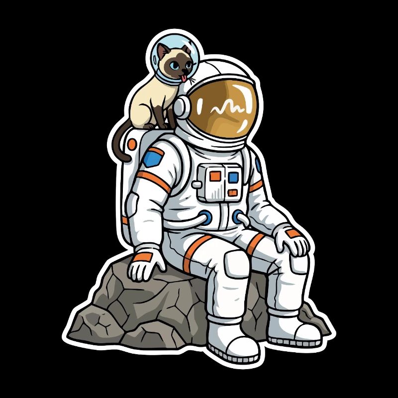 Chat Siamois Astronaute Espace Compagnon