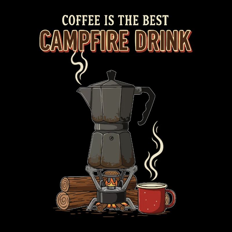 Camping Café Humour Quote Coffee Campfire Drink