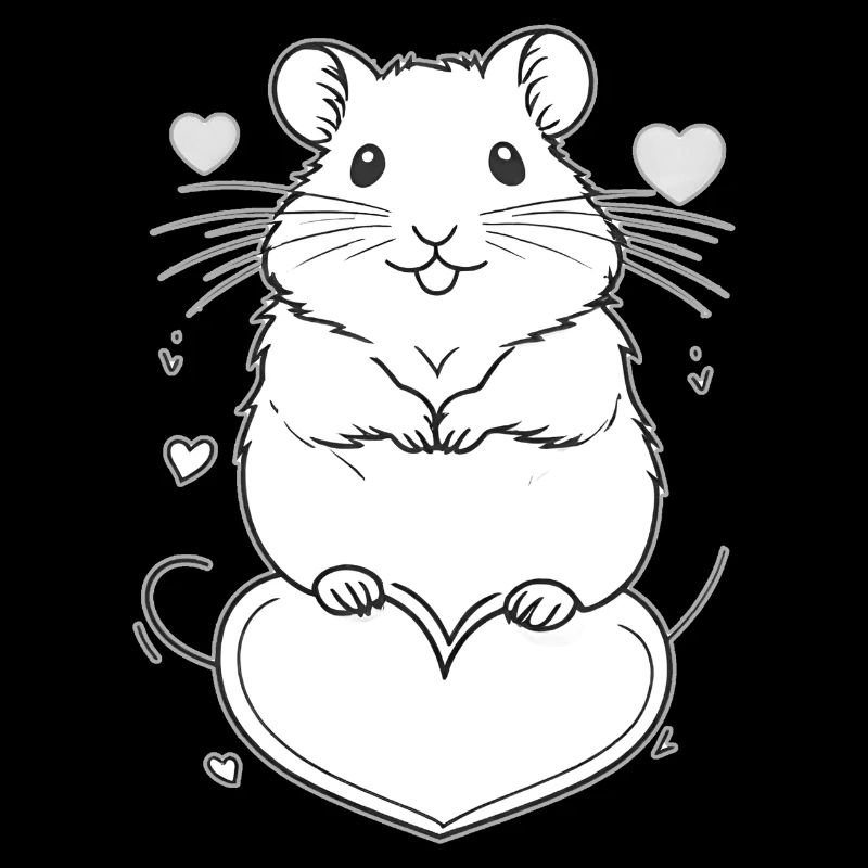 Niedlicher Hamster mit Herzrahmen