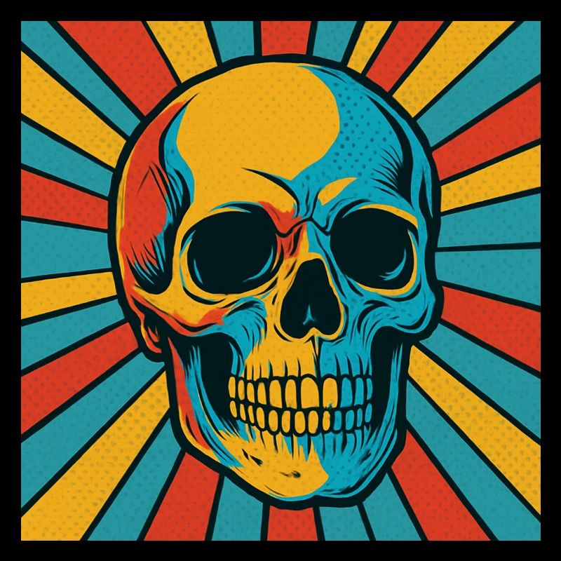 Explodierter Farbtopf Totenkopf