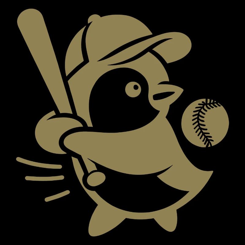 Silhouette minimaliste de Baseball pingouin