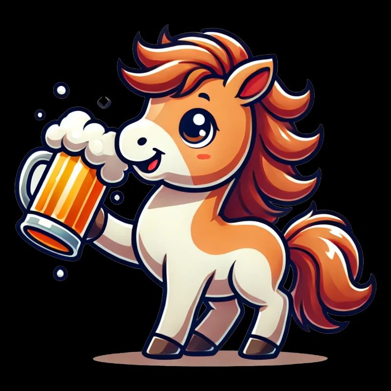 Cute Pony Drinking Beer 3