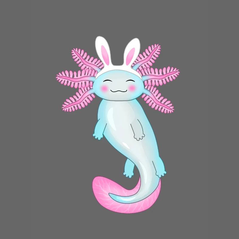 Easter axolotl with bunny ears