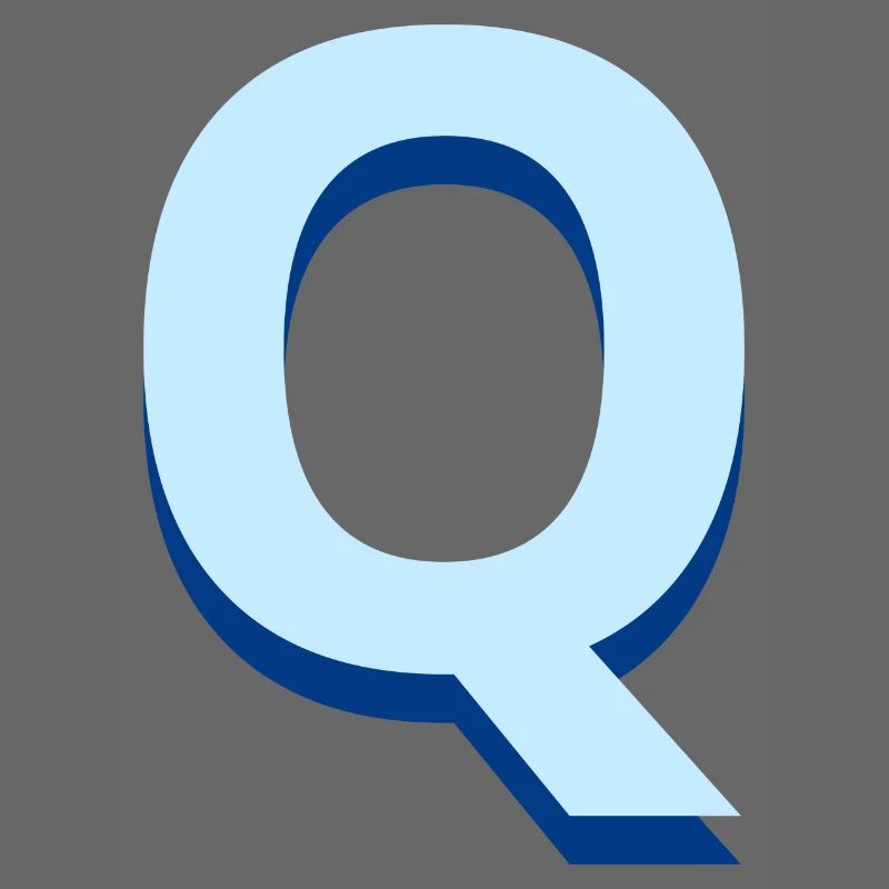Pop und moderner blauer Buchstabe q