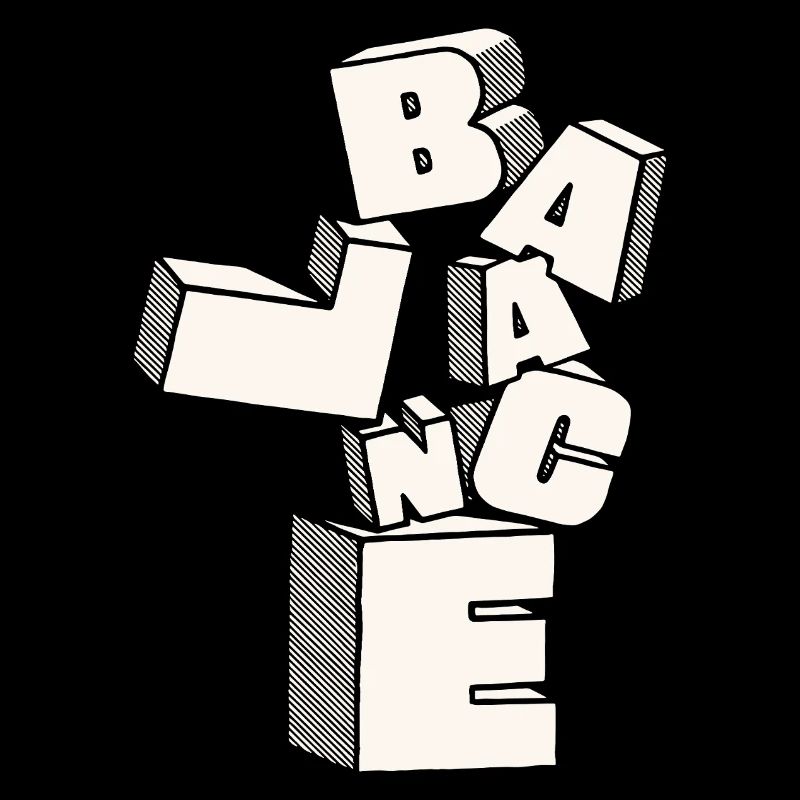 Équilibre en lettres 3D