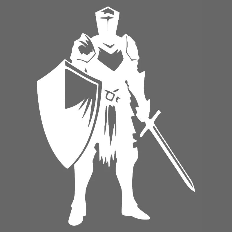 Fier chevalier de guerre avec bouclier et épée