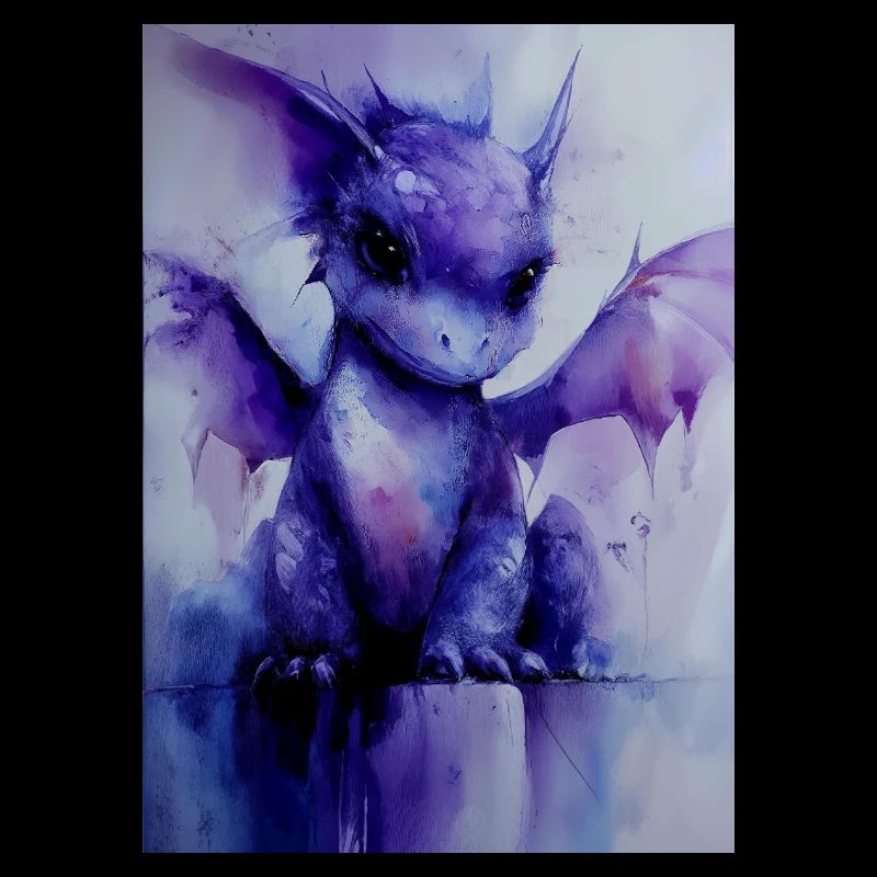 Lila Drache Aquarell