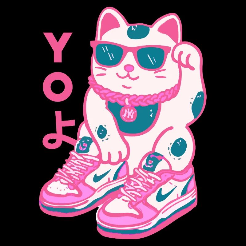 Pattes néon Chat en baskets