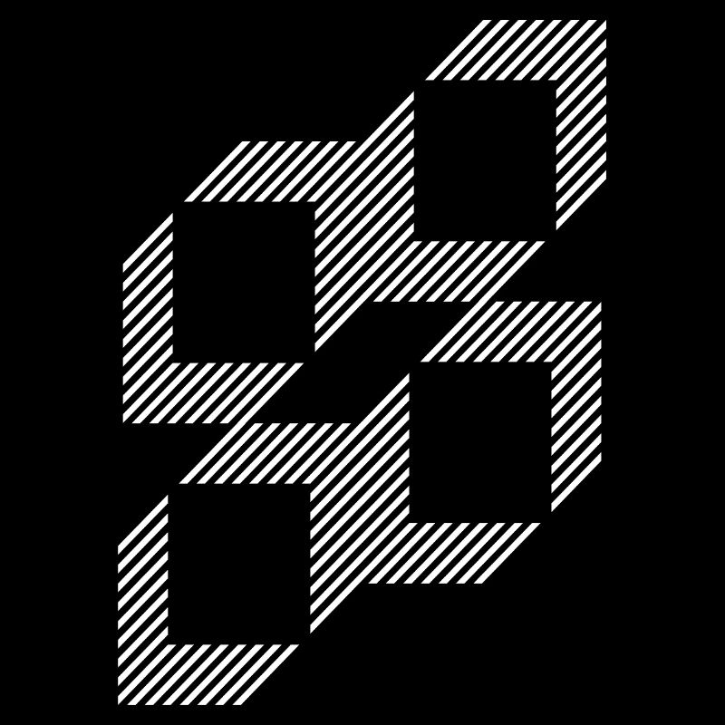 Geometric Stripe Squares Grid