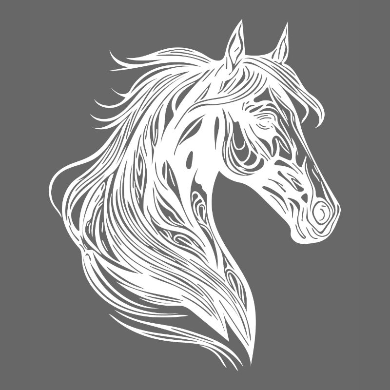 Mare portrait with elegant mane in the wind