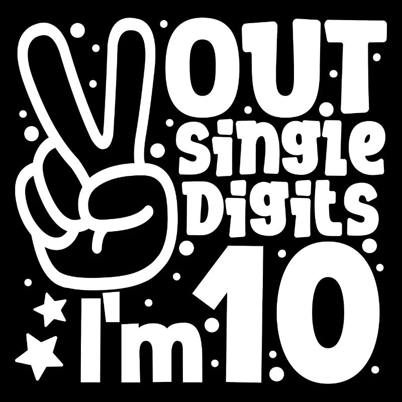 Peace Out Single Digits I'm 10 Years Old Birthday