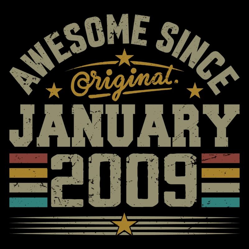 Rétro Cadeau D'anniversaire Nées En Janvier 2009