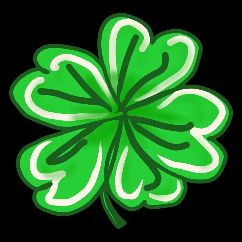 Trèfle peint à la main Lucky Leaf St patricks jour