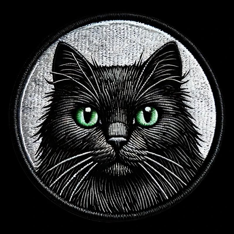 Motif mystérieux de chat noir – graphisme unique