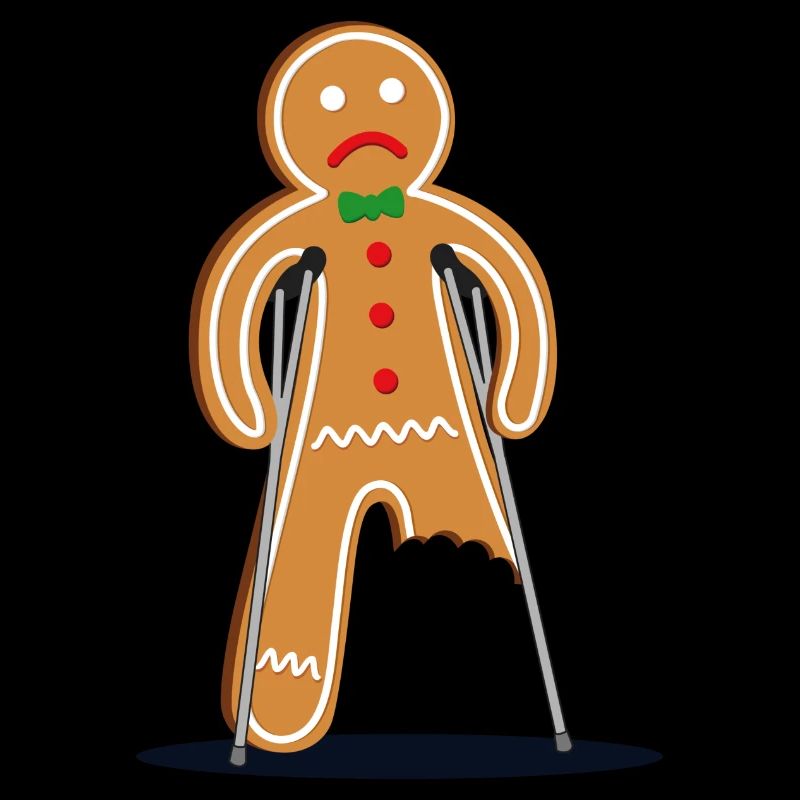 gingerbread man hurt (blue)