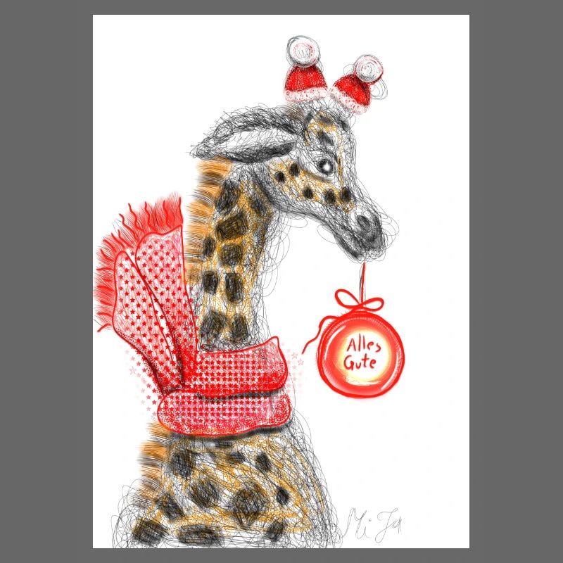 Fröhlicher Giraffe Weihnachtsgruß