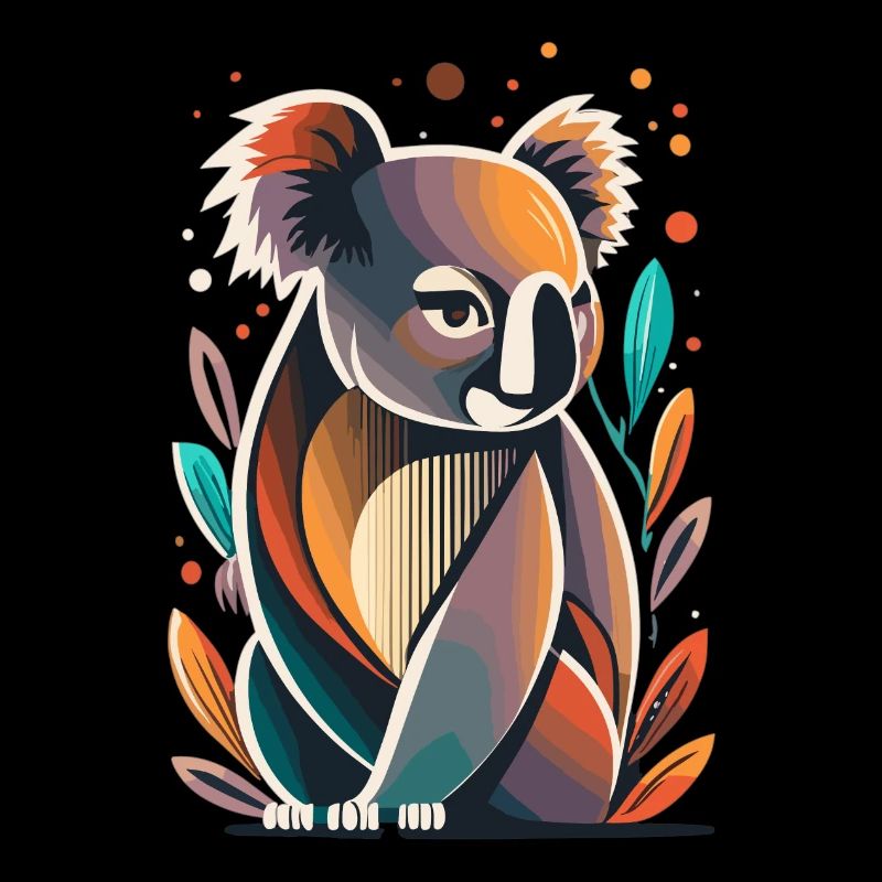 Minimalistischer Koala in bunten Farben – Stylisch