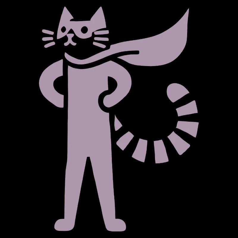 Katzen Superheld Held Silhouette Umhang